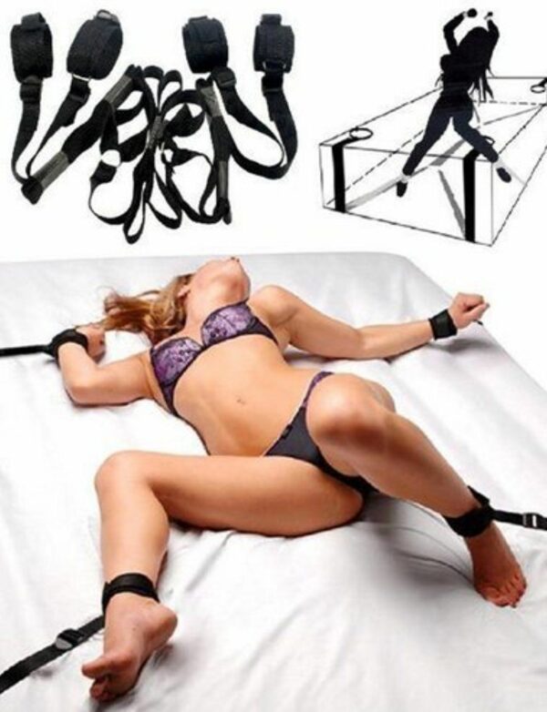Adult Toys for Couples Sex Role Play King Bed Full Whip Restrain Cuffs Set USA