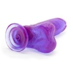 Purple Jelly Dong Suction Cup Penis Dildo  | No Vibration