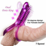 Silicone Flexible Vibrator Penis Ring Clit Stimulator Double Ring Delay Ejaculation Male Cock Ring