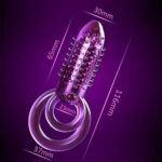 Silicone Flexible Vibrator Penis Ring Clit Stimulator Double Ring Delay Ejaculation Male Cock Ring