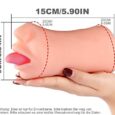 Male Oral Masturbator for Men Deep Throat Silicone Realistic Mouth Pocket Pussy