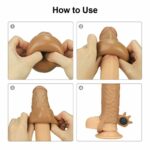 Brown Vibrating Penis Sleeve Penis Extension