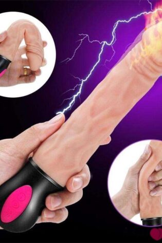 USB Charging Vibration Dildo Auto Heat Realistic Veined G Spot Clitoris Vibrator 12 Mode