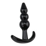 Black Colour Anal Butt Plug With Beaded Small Size