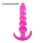 Five Beaded Pink Anal Butt Plug Jelly Silicone Anal Toys