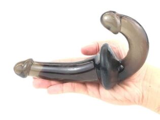 Strapless Black Jelly Dildo Double Ended Anal Vagina Lesbian Sex Fun Toy