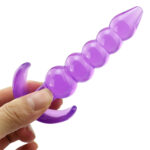 Purple Crystal Jelly Anal Plug Beads Erotic Sex toy for Men & Women
