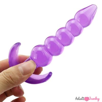 Purple Crystal Jelly Anal Plug Beads Erotic Sex toy for Men & Women