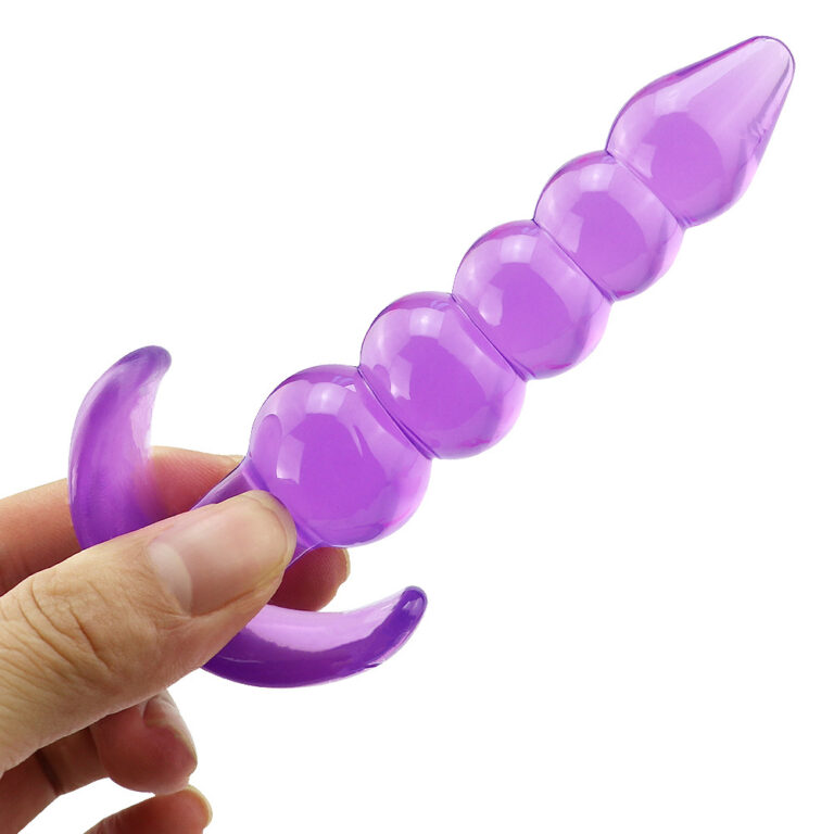Purple Clour 5 Beaded Anal Butt Plug For Women Sex Toys