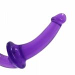Strapless Purple Jelly Dildo Double Ended Anal Vagina Lesbian Sex Fun Toy