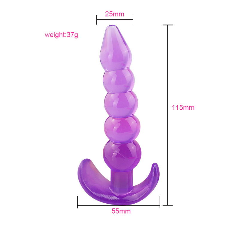 Size Of Purple Jelly Anal Beads Butt Plug Sex Toys India