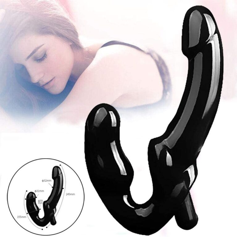 Wirless App Control Black Double Headed Penis Strapless For Couple Sex Toys India