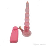 Pink Long Jelly Anal Butt Plug With Vibration