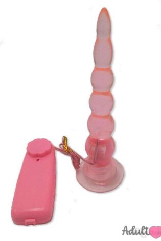 Pink Long Jelly Anal Butt Plug With Vibration