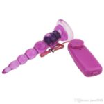 Purple Long Jelly Anal Beads Butt Plug With Vibration