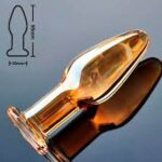 Golden Glass Crystal Anal Butt Plug For Couples