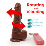 7 inch Multi speed Vibrating and Rotating Brown Realistic Dildo With Suction Cup