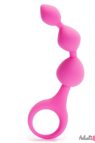 Long Silicone Anal Beads With Long Tail Pink Anal butt Plug
