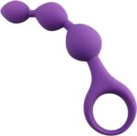 Anal Beads Silicone Anal Bead Pearl Butt Plug Sex Toy 3 Levels for Both Men and Women (Purple)