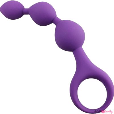 Anal Beads Silicone Anal Bead Pearl Butt Plug Sex Toy 3 Levels for Both Men and Women (Purple)