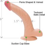 American Whopper 8″ Inch Curved with Balls Strong Suction Cup Dildo