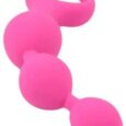 Long Silicone Anal Beads With Long Tail Pink Anal butt Plug