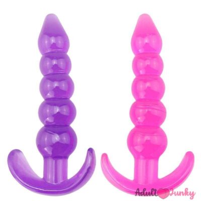 5 Beaded Anal Buttplug Combo Pink And Purple (2 Pieces)