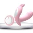 Wearable Panty Style Rechargeable Butterfly Vibrator with Wireless Remote Penis Dildo | Pink