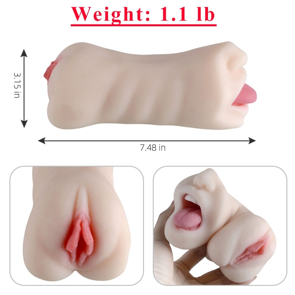 3D Realistic Pocket Pussy Mouth Blow Job Stroker Sex Toys for Men - Image 2