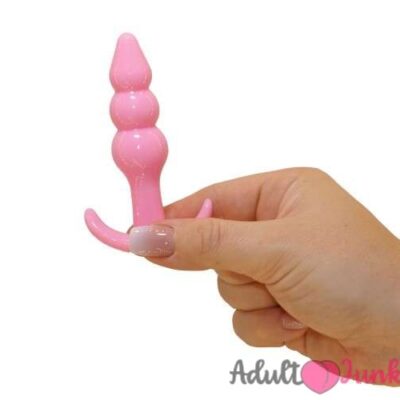 Soft Material Beginner Anal Buttplug beaded Pink