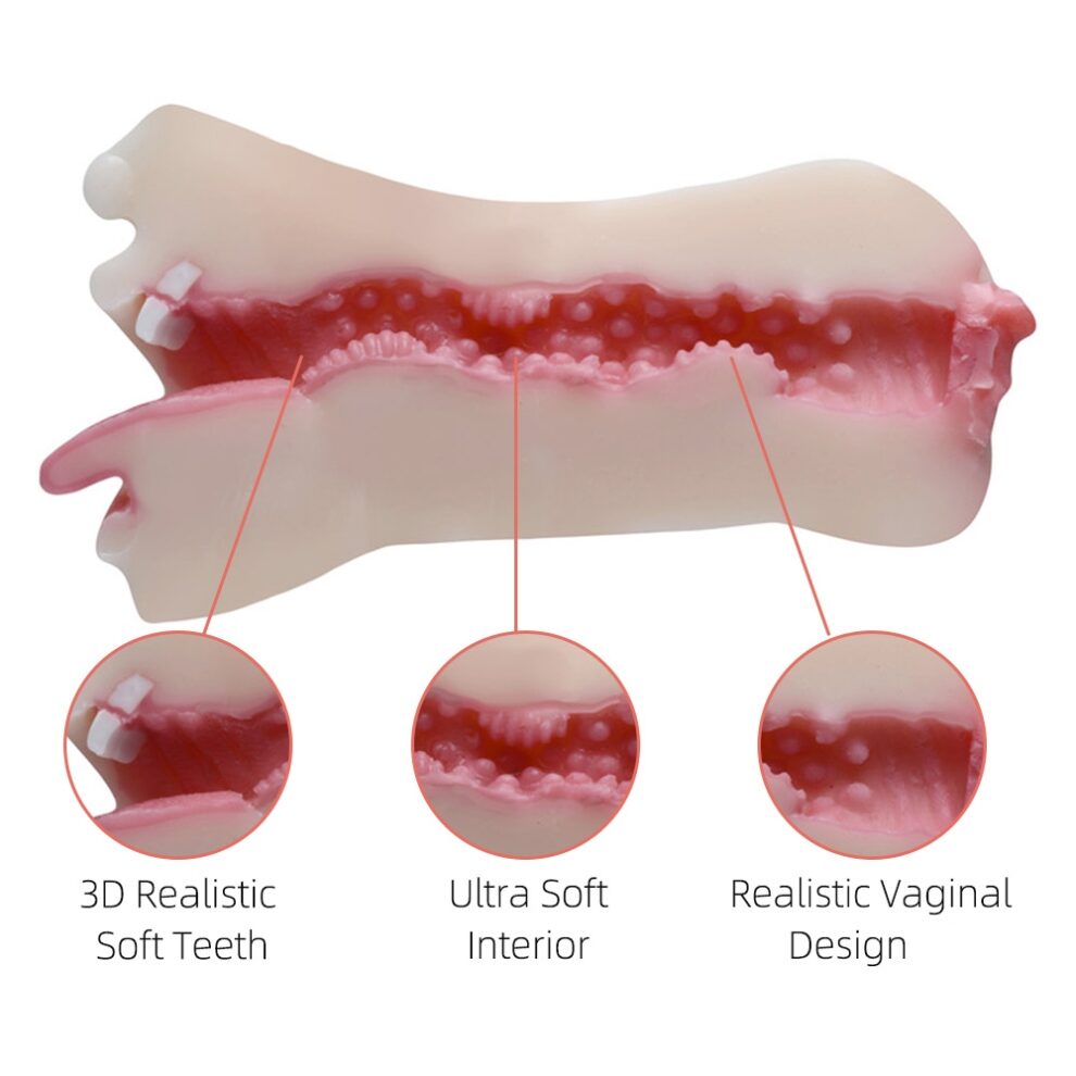 3D Realistic Pocket Pussy Mouth Blow Job Stroker Sex Toys for Men - Image 4
