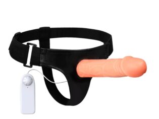 Multi speed Vibration Hollow Strap On Dildo | Flesh