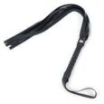 Premium Quality Leather Whips Flogger With Handcuffs /2 Piece Set -Black
