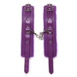 Purple PU Leather Hand Cuffs BDSM Bondage