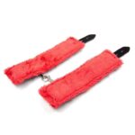 Buy Red-Black Leather Plush BSDM Bed Bondage Handcuffs India