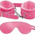 BDSM PU Leather Eye Mask + Handcuff – Pink