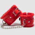 Handcuffs Faux Leather Red