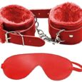 PU Leather Eye Mask + Handcuff/2 piece set – Red