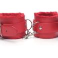 Handcuffs Faux Leather Red