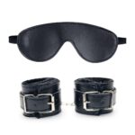 PU Leather Eye Mask + Handcuff/2 piece set – Black