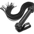 1st Grade Premium Leather Whip Horse Restraint Role Play Flogger -Black