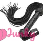 1st Grade Premium Leather Whip Horse Restraint Role Play Flogger -Black