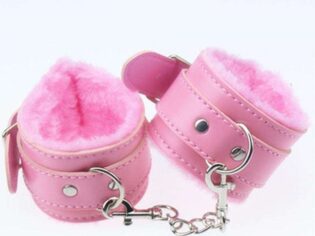 Faux Leather Handcuff -Pink