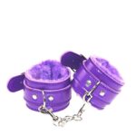Purple PU Leather Hand Cuffs BDSM Bondage