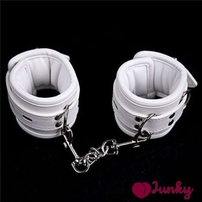 PU Leather Handcuff BDSM Restraints India -White