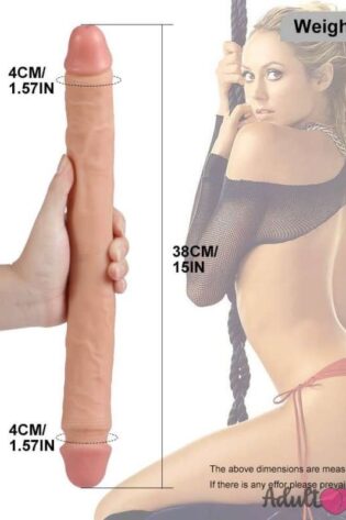 15 Inch Realistic Double Head Dildo - Flesh