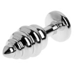 Spiral Beaded Stainless Steel Anal Buttplug For Unisex Toys