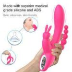 G-Spot Dildo Rabbit Vibrator For Women 3-In-1 Function -Pink