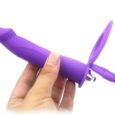 Beginners Double Penetration Vibrator Penis Strapon Anal Dildo Purple