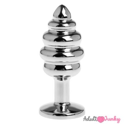 Spiral Beaded Stainless Steel Anal Buttplug For Unisex Toys